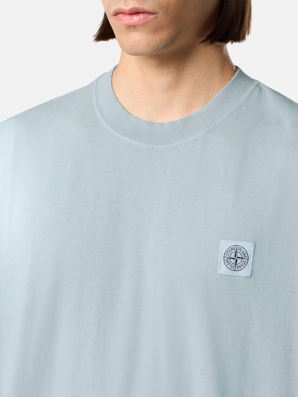 Stone Island Combed Organic Cotton T-Shirt in Ash Grey