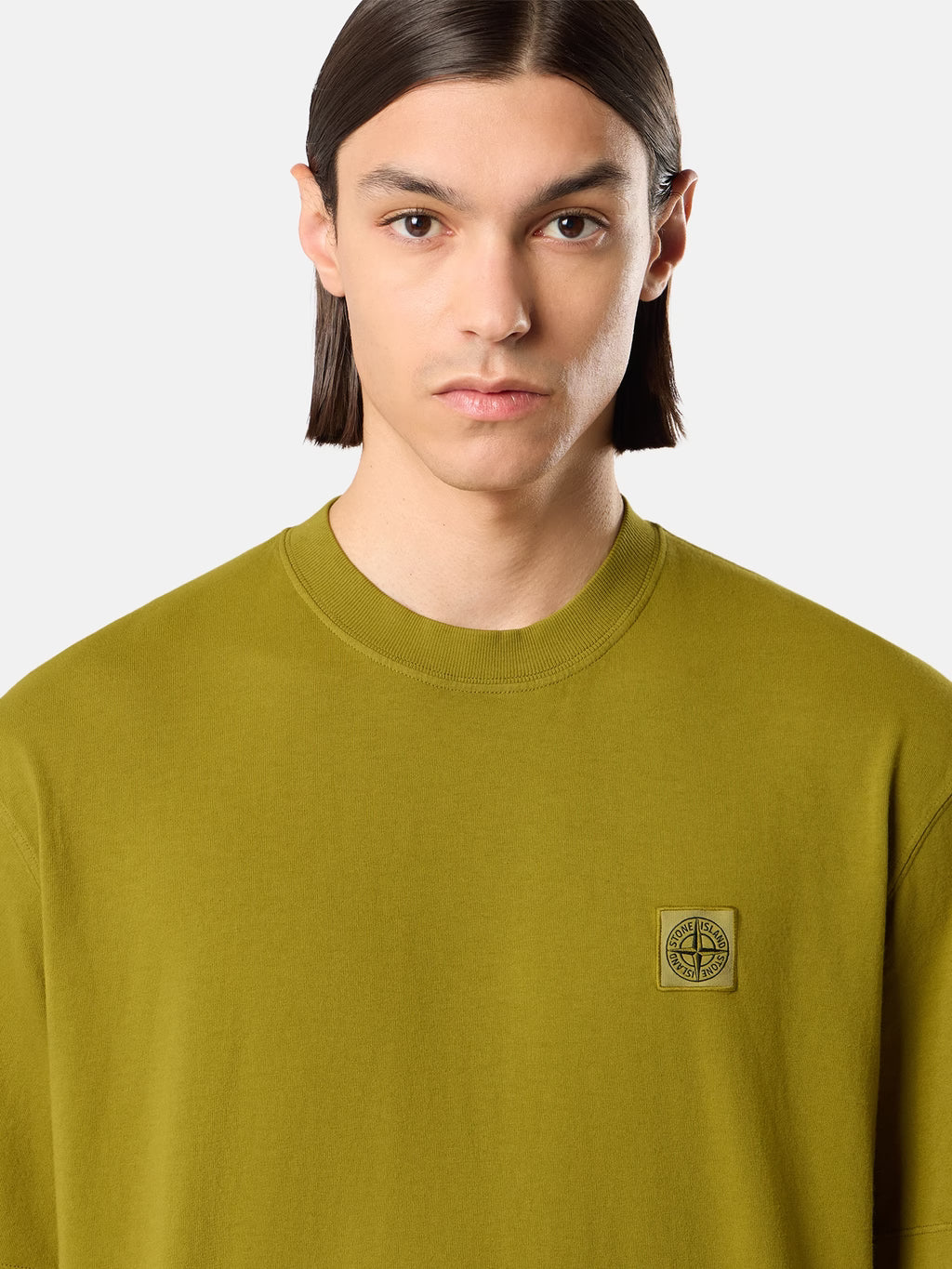 Stone Island Combed Organic Cotton T-Shirt in Cactus - Green