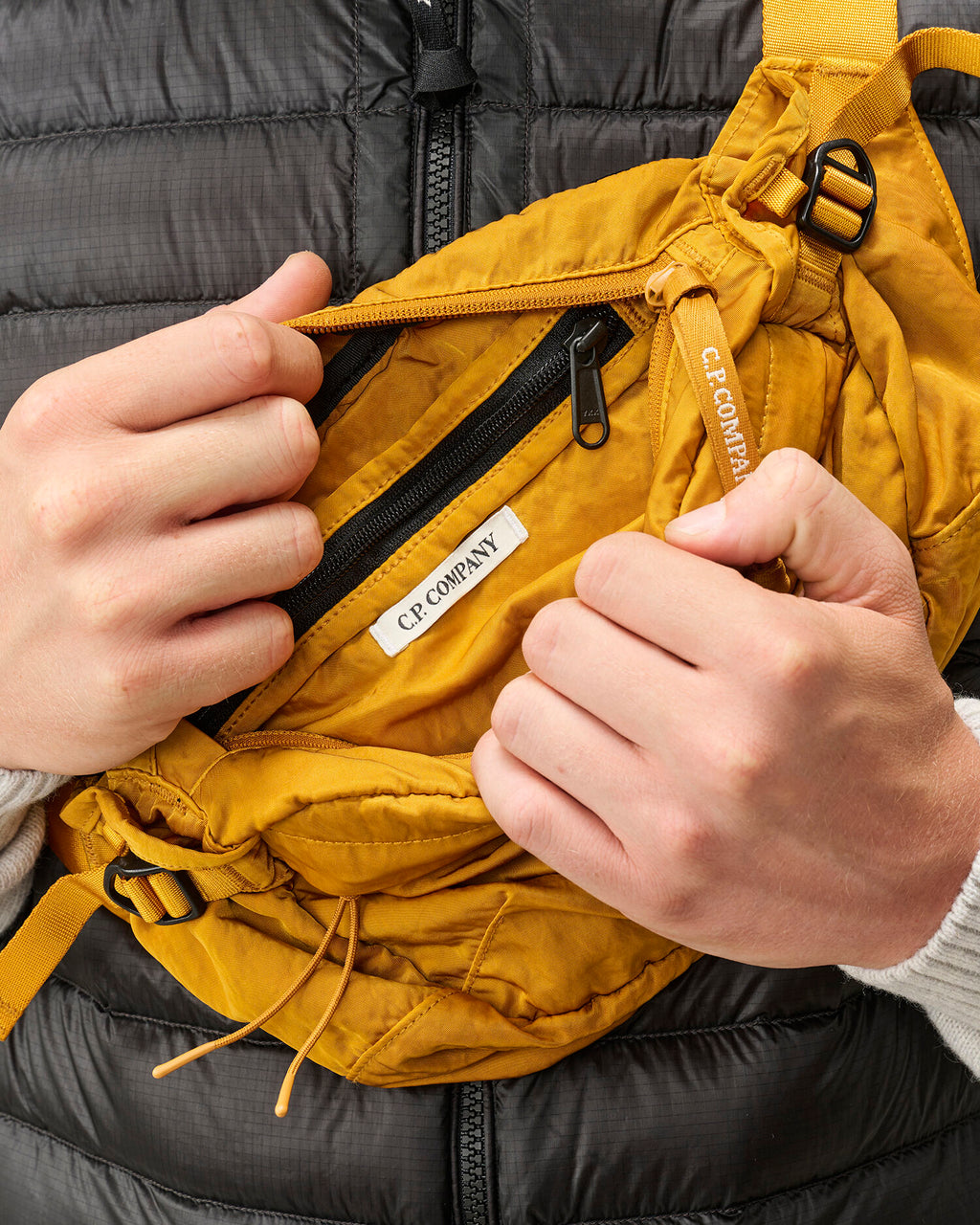 C.P. Company Nylon B Lens Waist Bag in Buck Thorn Brown
