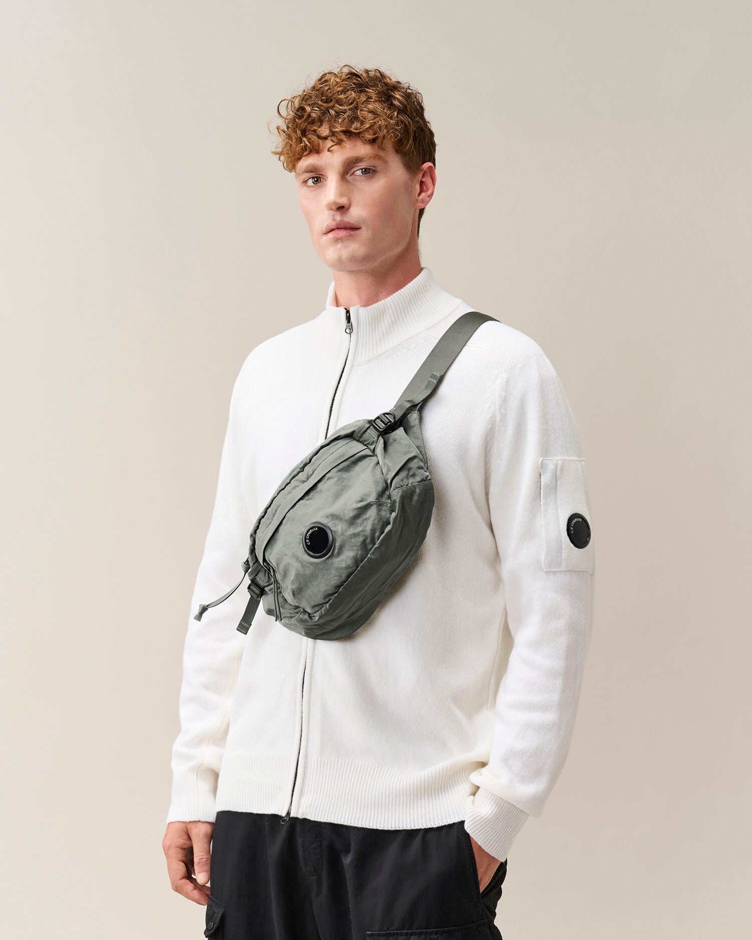 C.P. Company Nylon B Lens Waist Bag in Castor Grey