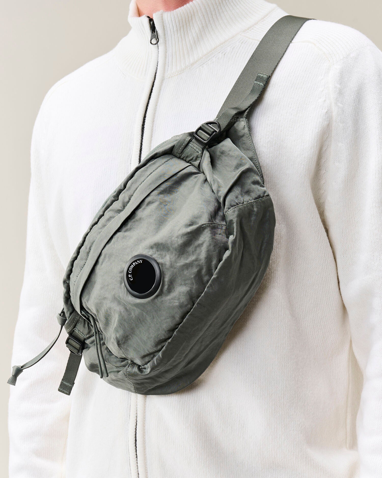 C.P. Company Nylon B Lens Waist Bag in Castor Grey