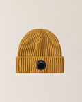 C.P. Company Extra Fine Merino Wool Lens Beanie in Buck Thorn Brown