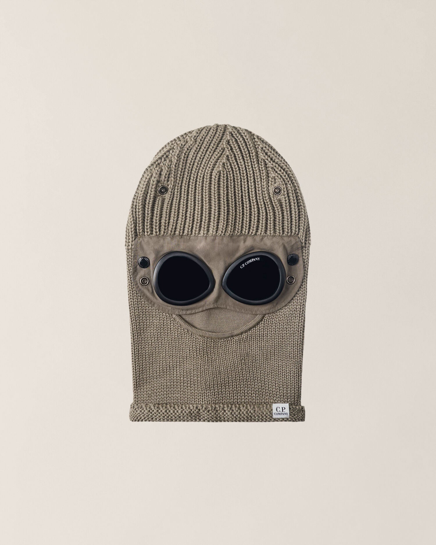 C.P. Company Merino Wool Goggle Balaclava in Fallen Rock - Beige