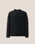 C.P. Company Full Rib Cotton Lens Crewneck Sweater in Black