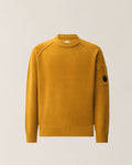 C.P. Company Chenille Cotton Lens Crewneck Sweater in Buck Thorn Brown