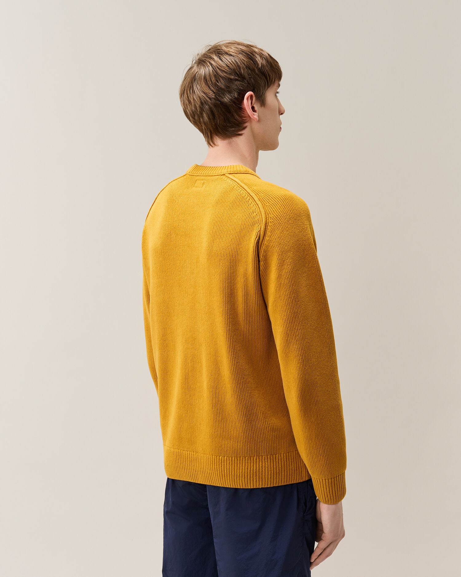 C.P. Company Chenille Cotton Lens Crewneck Sweater in Buck Thorn Brown