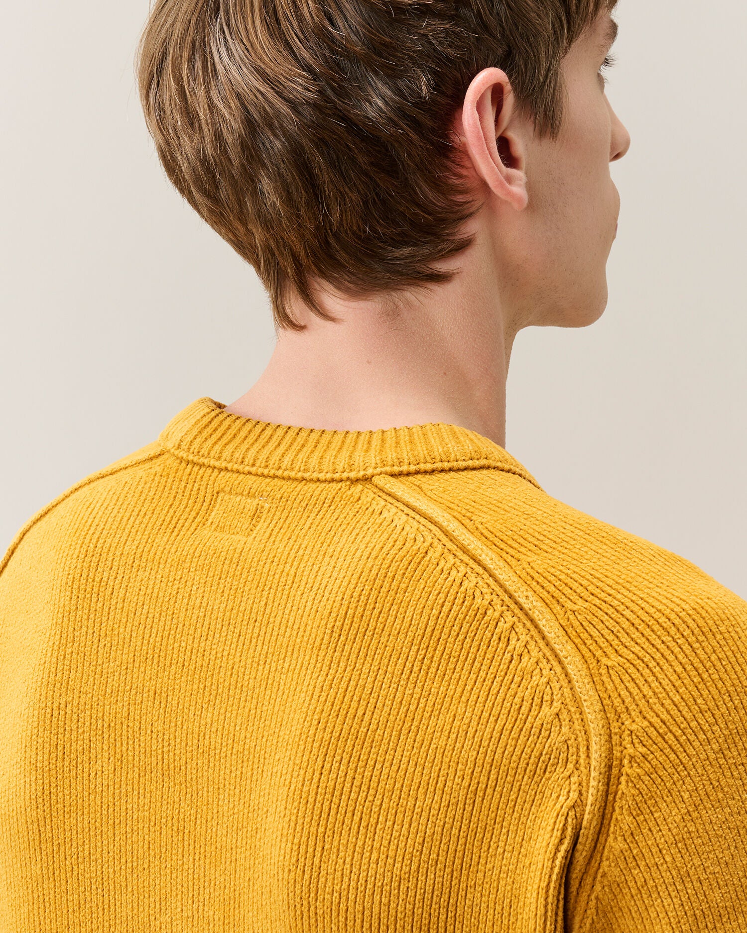C.P. Company Chenille Cotton Lens Crewneck Sweater in Buck Thorn Brown
