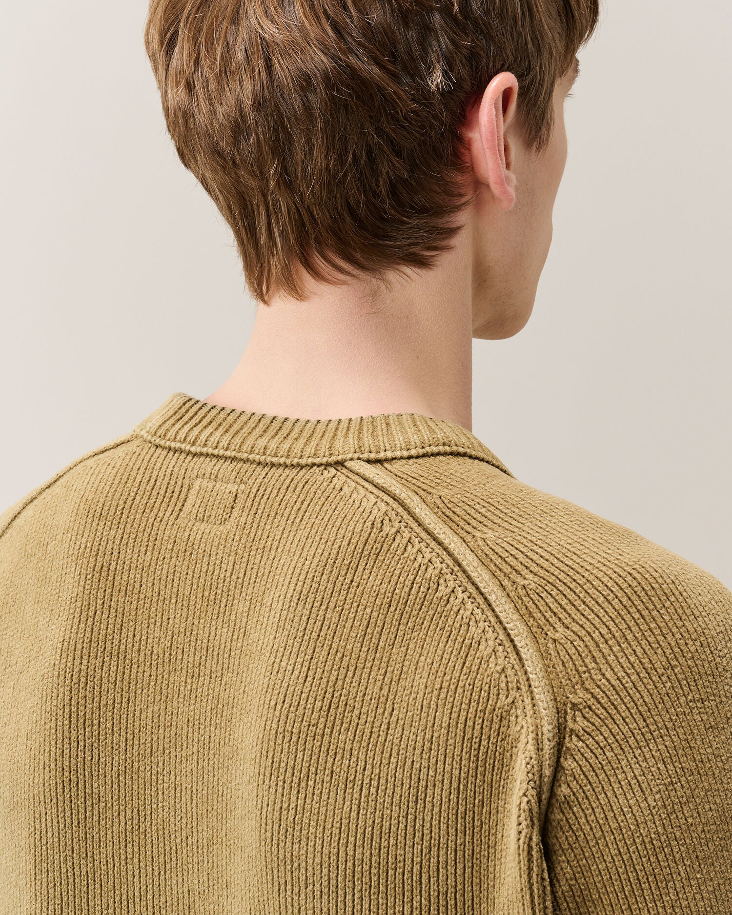 C.P. Company Chenille Cotton Lens Crewneck Sweater in Ermine - Beige