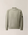 C.P. Company Chenille Cotton Lens Crewneck Sweater in Flint Grey