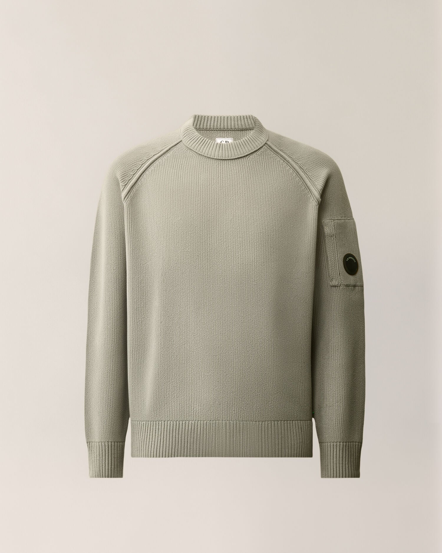 C.P. Company Chenille Cotton Lens Crewneck Sweater in Flint Grey
