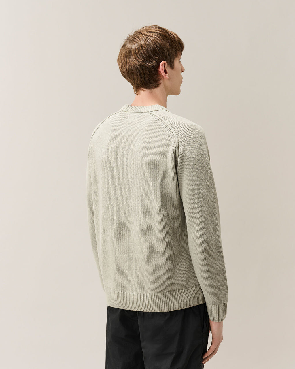 C.P. Company Chenille Cotton Lens Crewneck Sweater in Flint Grey