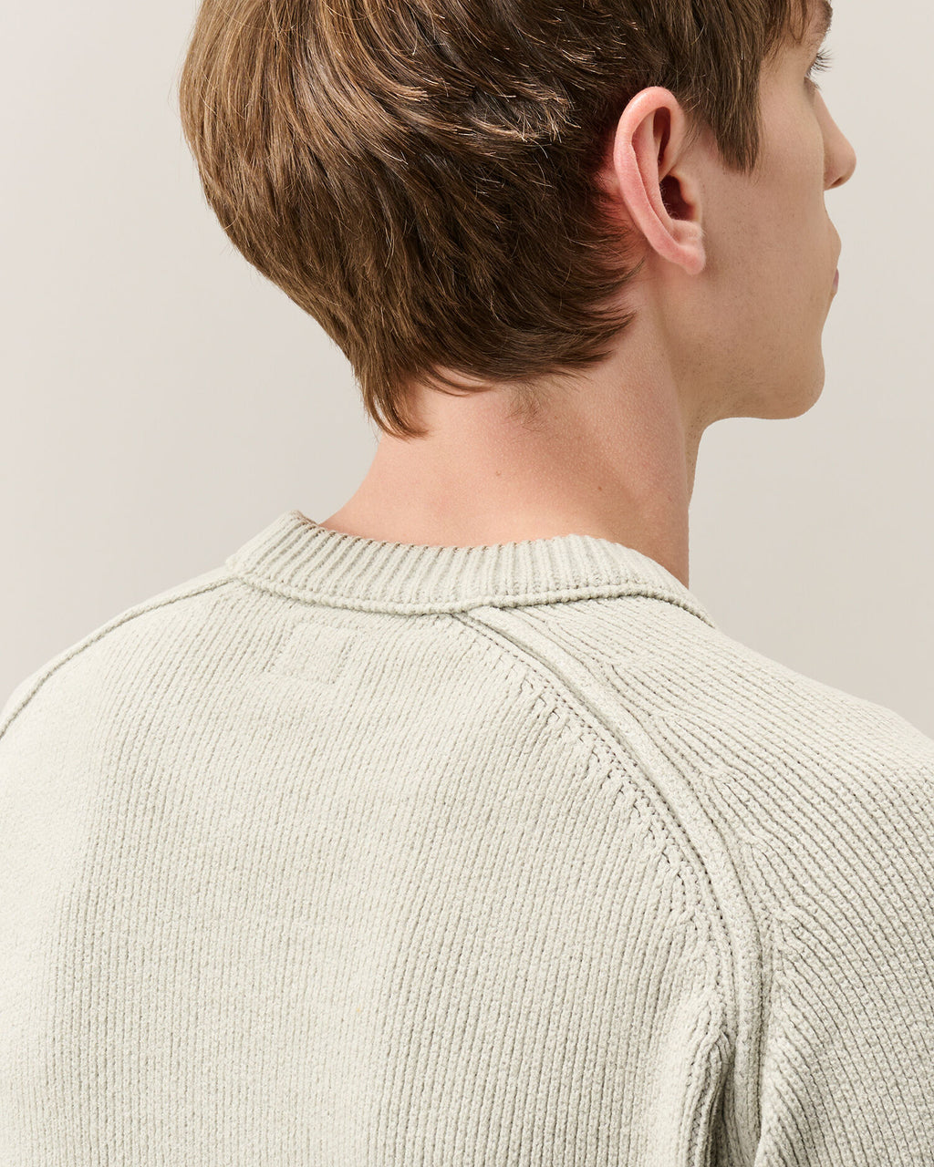 C.P. Company Chenille Cotton Lens Crewneck Sweater in Flint Grey