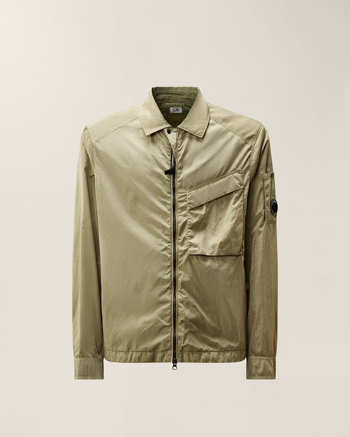 C.P. Company Chrome-R Chest Pocket Lens Overshirt in Fallen Rock - Beige