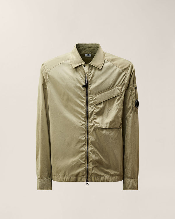 C.P. Company Chrome-R Chest Pocket Lens Overshirt in Fallen Rock - Beige