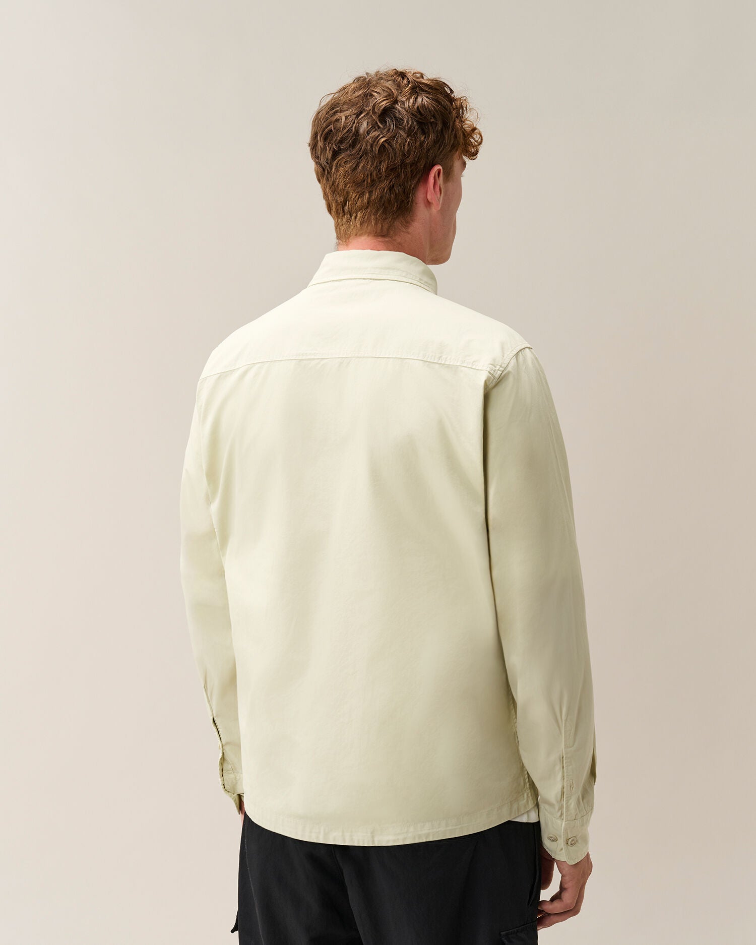 C.P. Company Organic Gabardine Lens Overshirt in Silver Birch