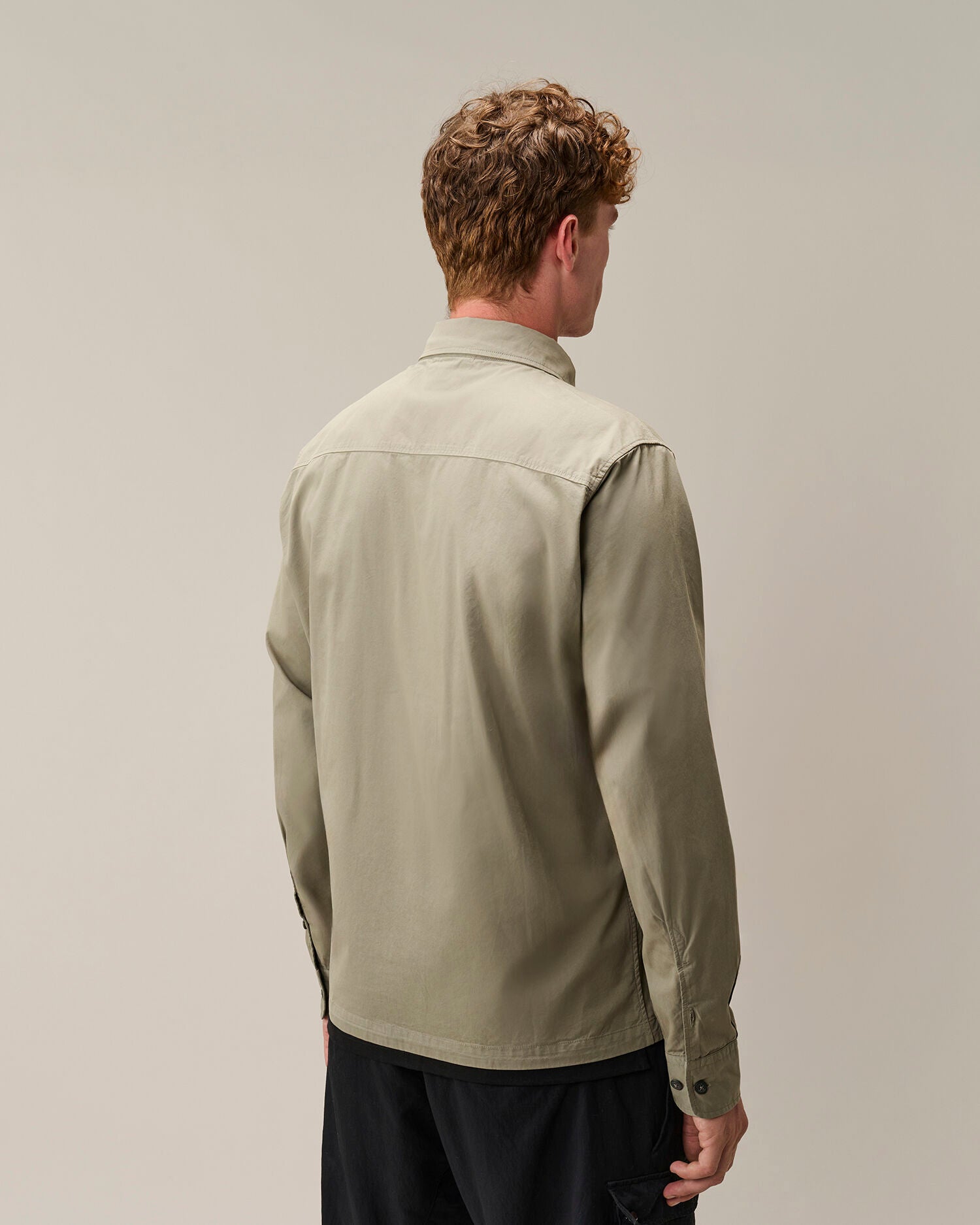 C.P. Company Organic Gabardine Lens Overshirt in Fallen Rock - Beige
