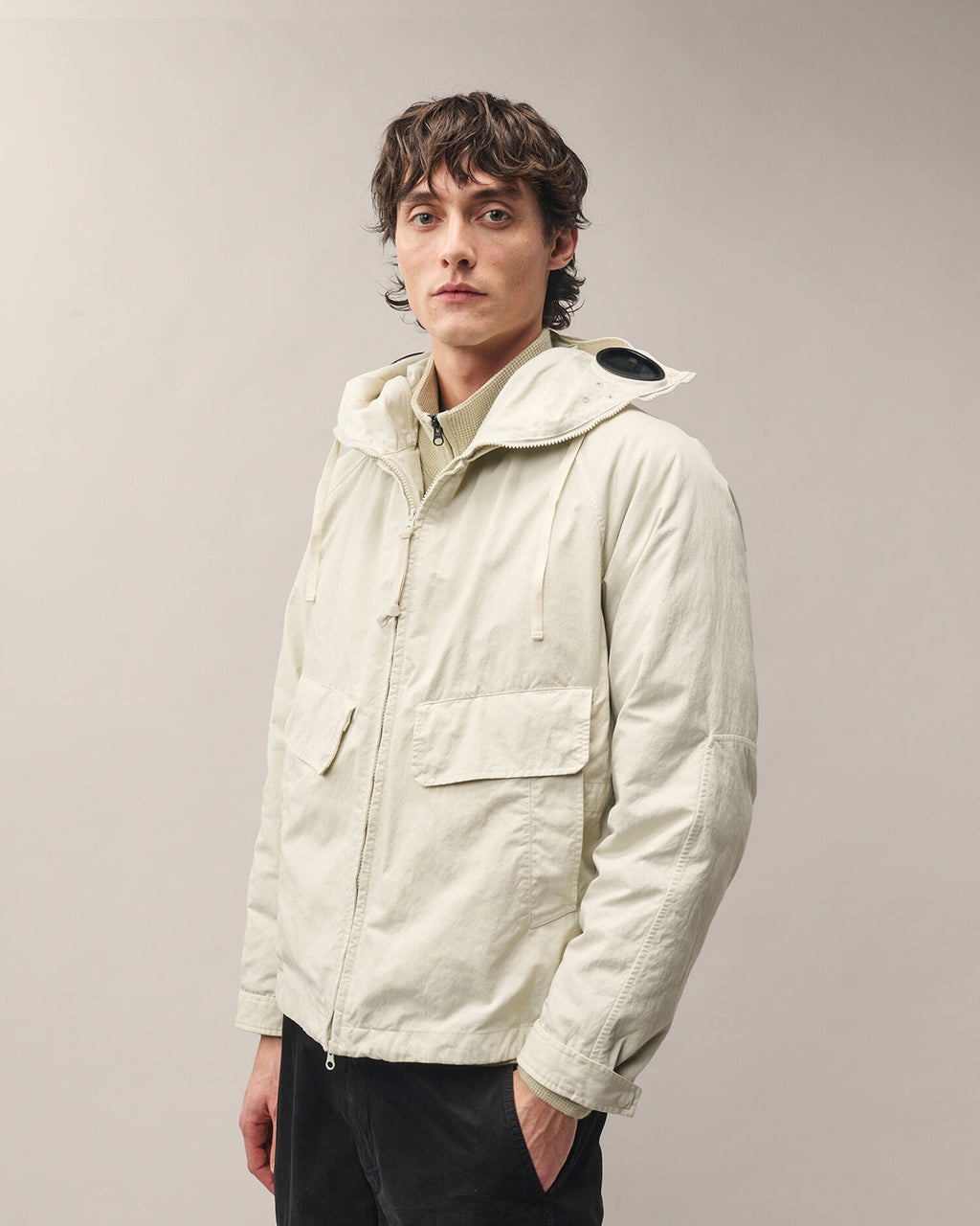 C.P. Company Twill Mixed Explorer Jacket in Silver Birch