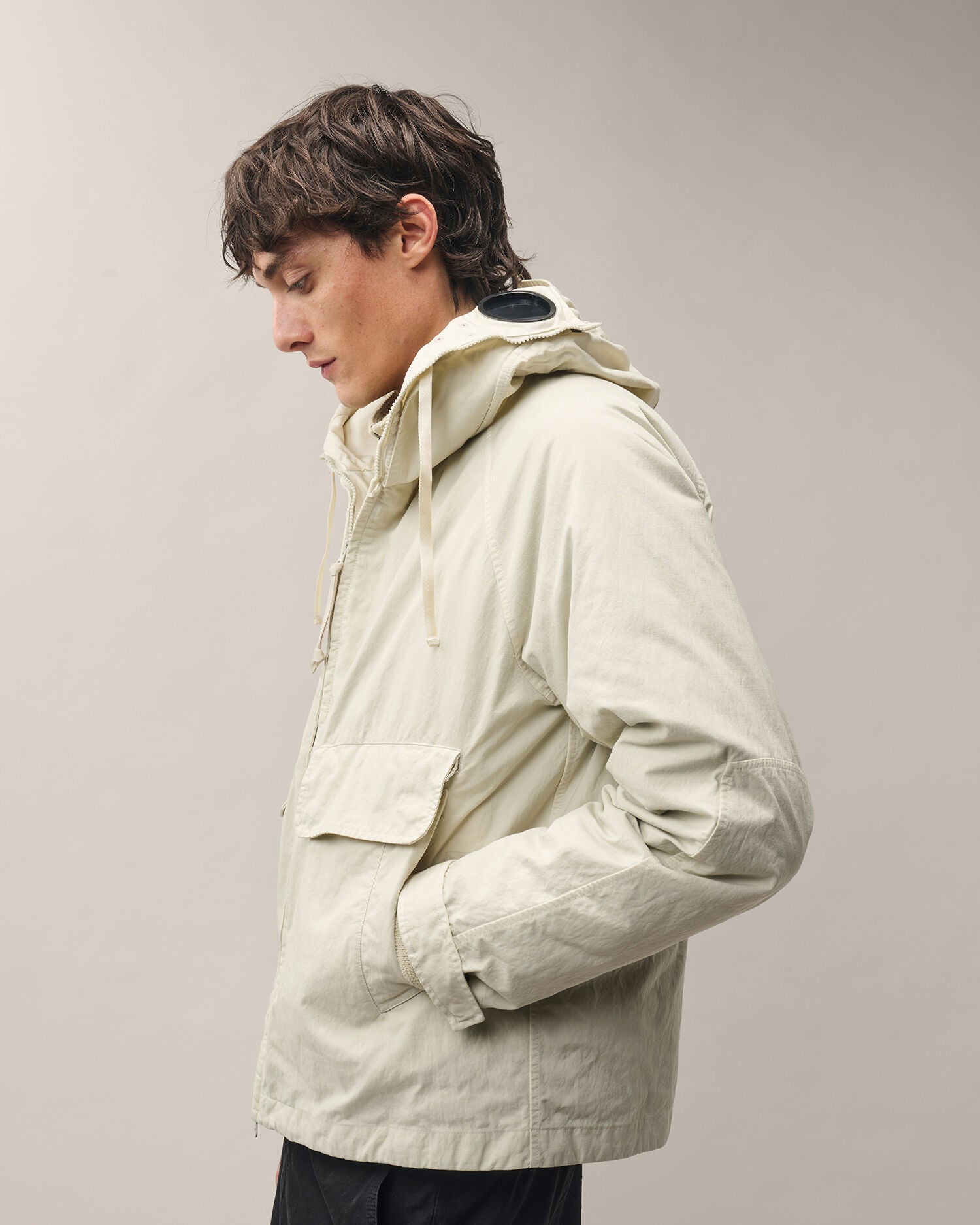 C.P. Company Twill Mixed Explorer Jacket in Silver Birch