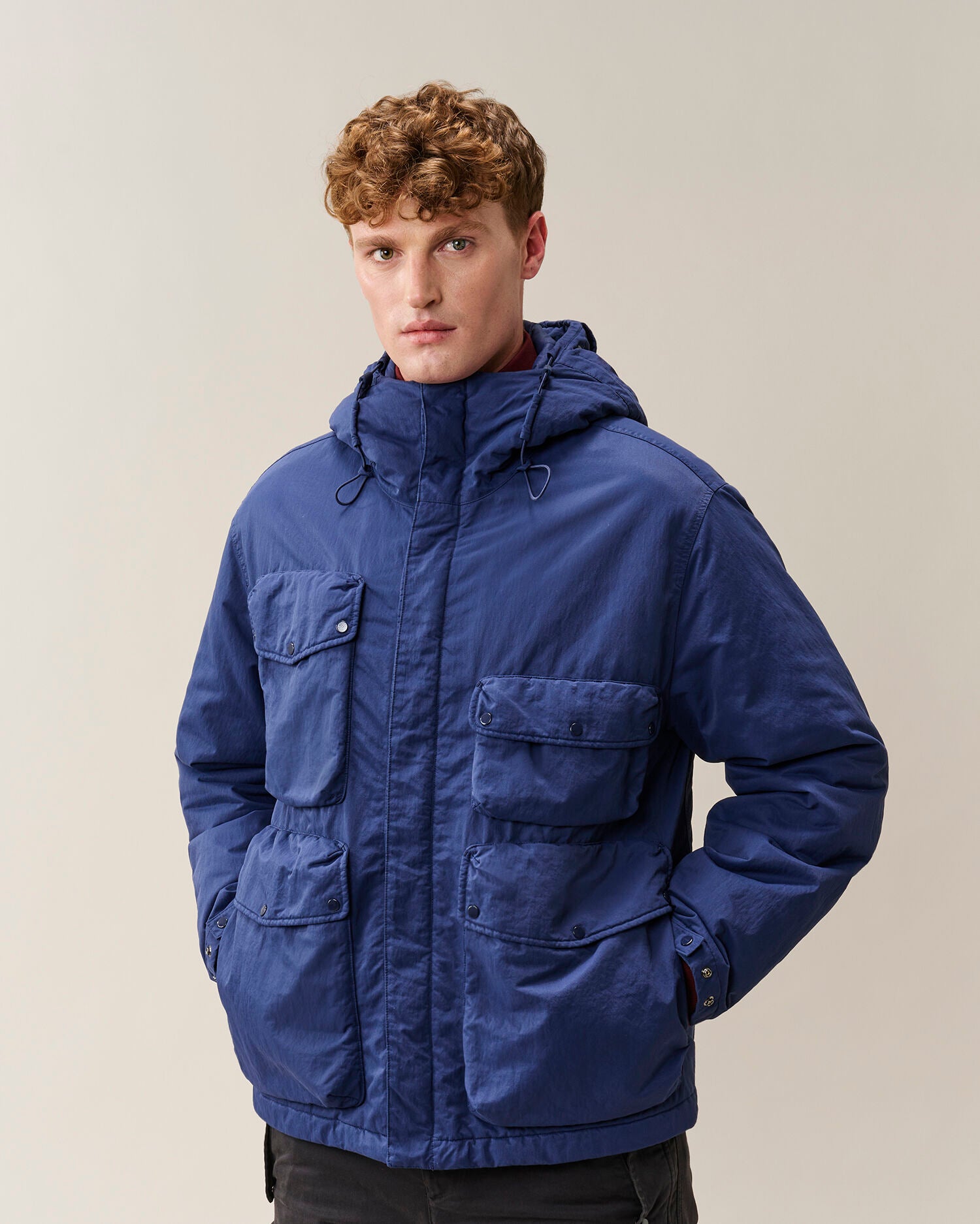 C.P. Company T-Flatt Padded Goggle Jacket in Peacoat - Blue