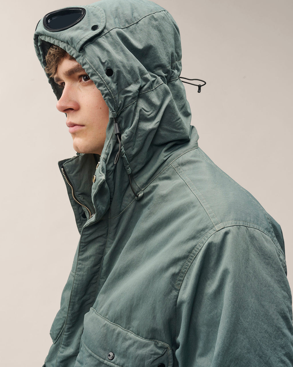 C.P. Company T-Flatt Padded Goggle Jacket in Castor Grey