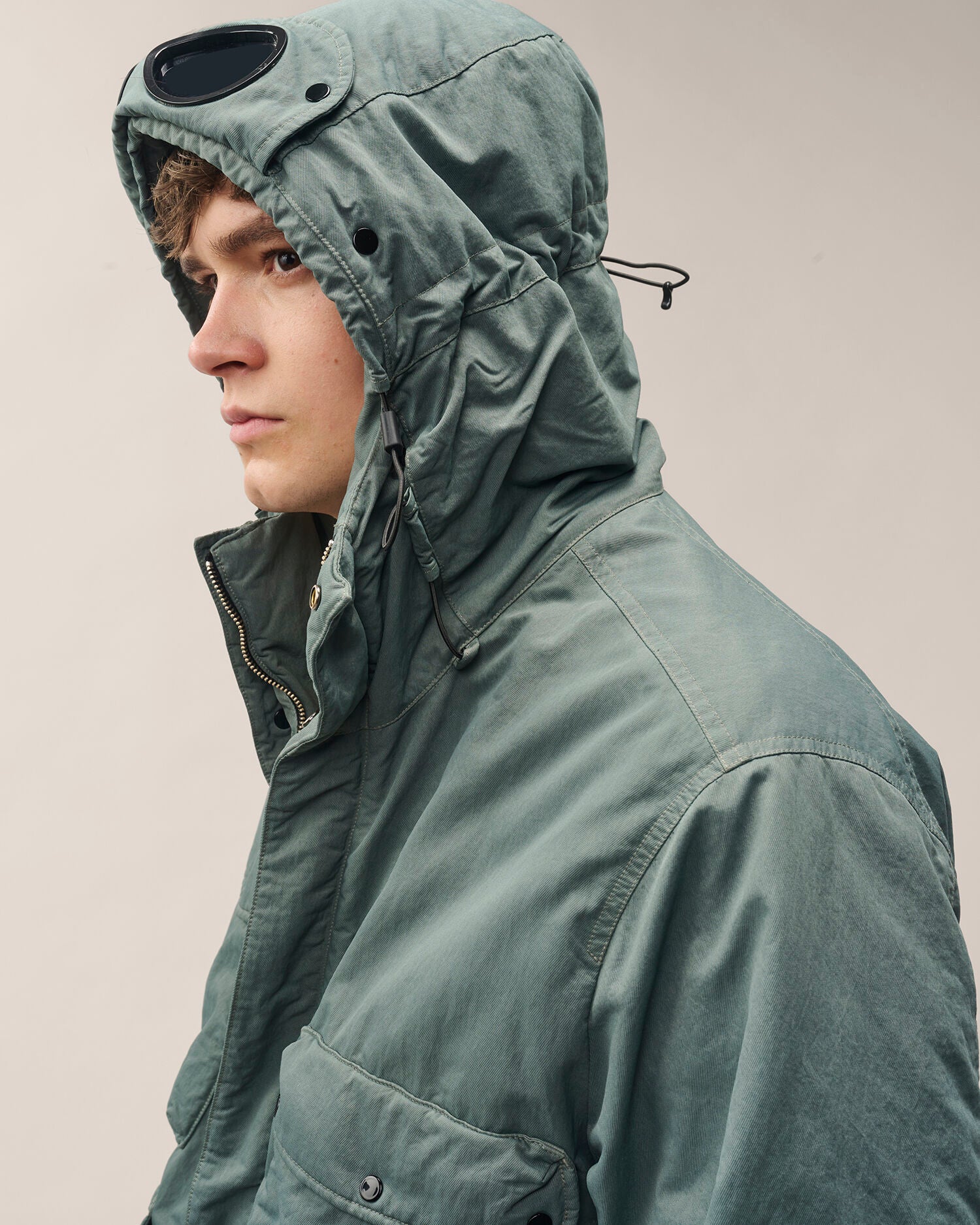 C.P. Company T-Flatt Padded Goggle Jacket in Castor Grey