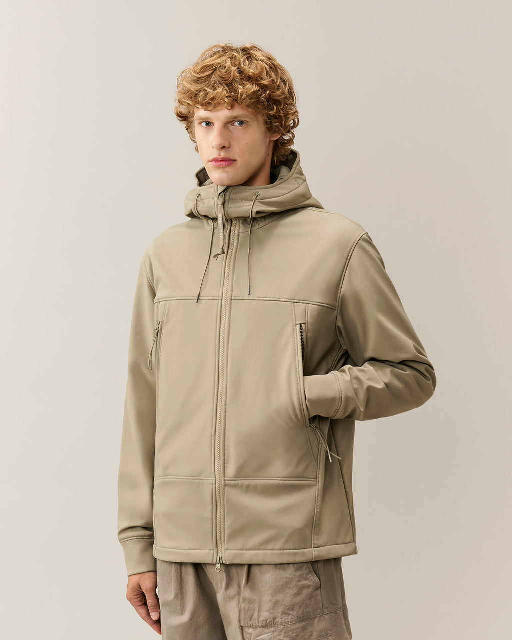 C.P. Company Shell-R Goggle Jacket in Fallen Rock - Beige
