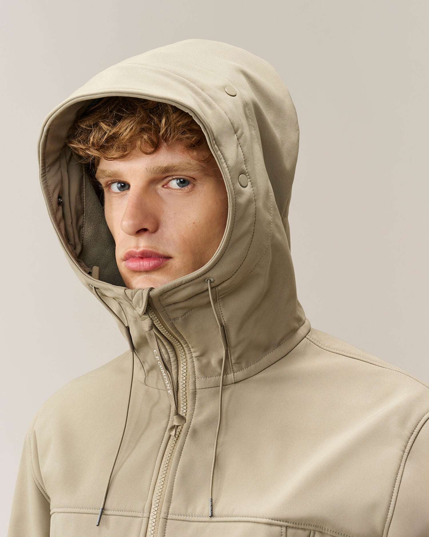 C.P. Company Shell-R Goggle Jacket in Fallen Rock - Beige