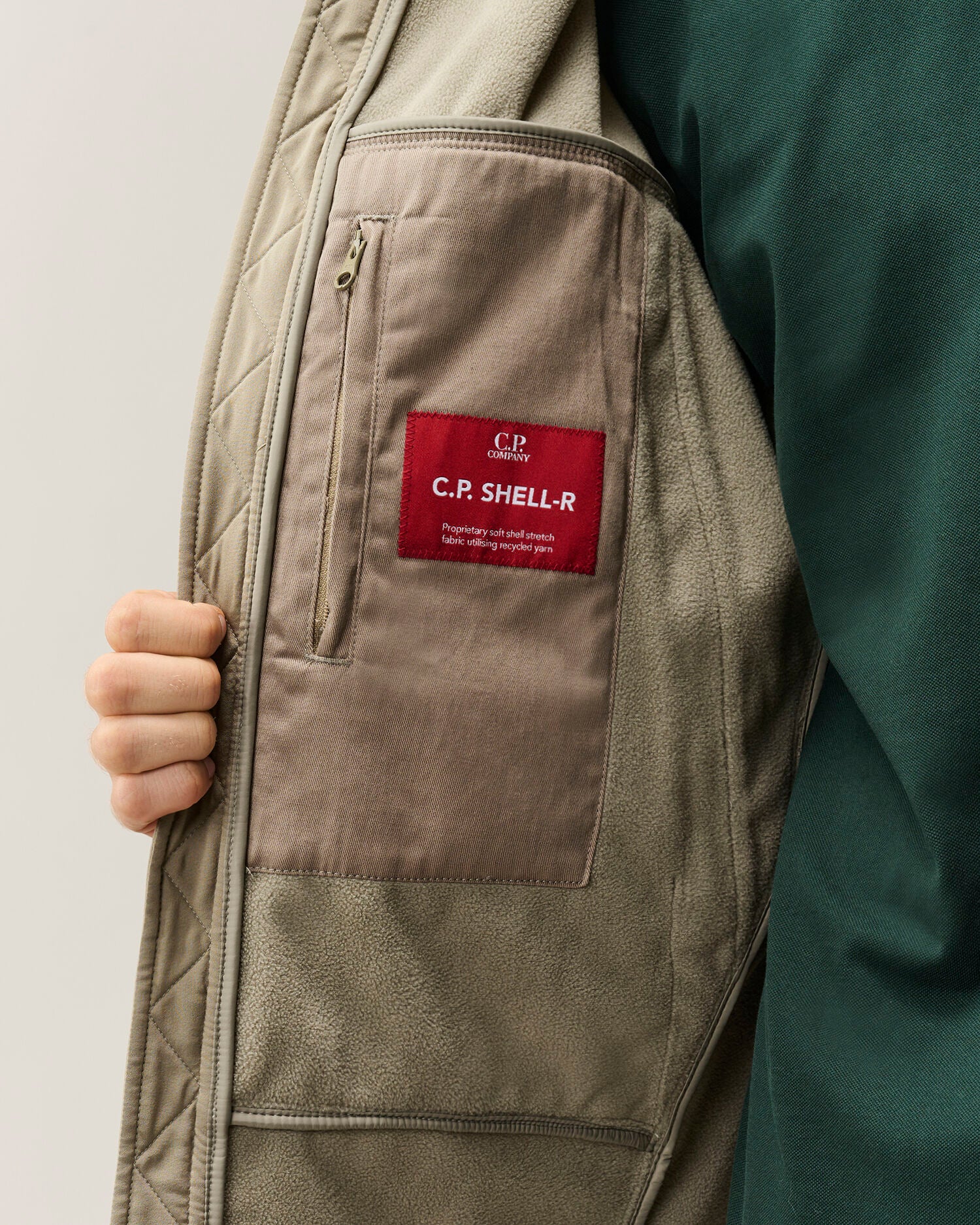 C.P. Company Shell-R Goggle Jacket in Fallen Rock - Beige