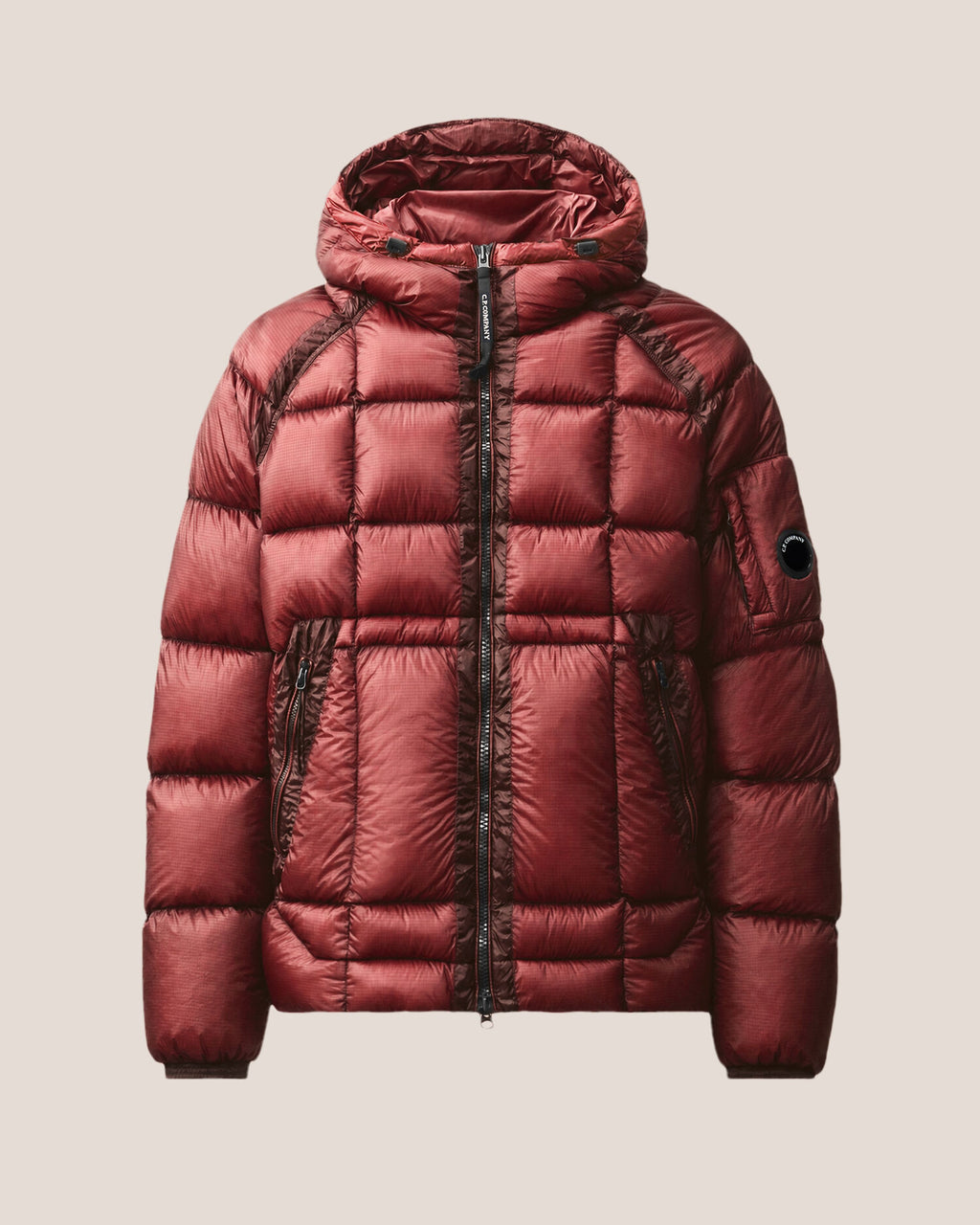 C.P. Company D.D. Shell Lens Puffer Jacket in Andorra - Red
