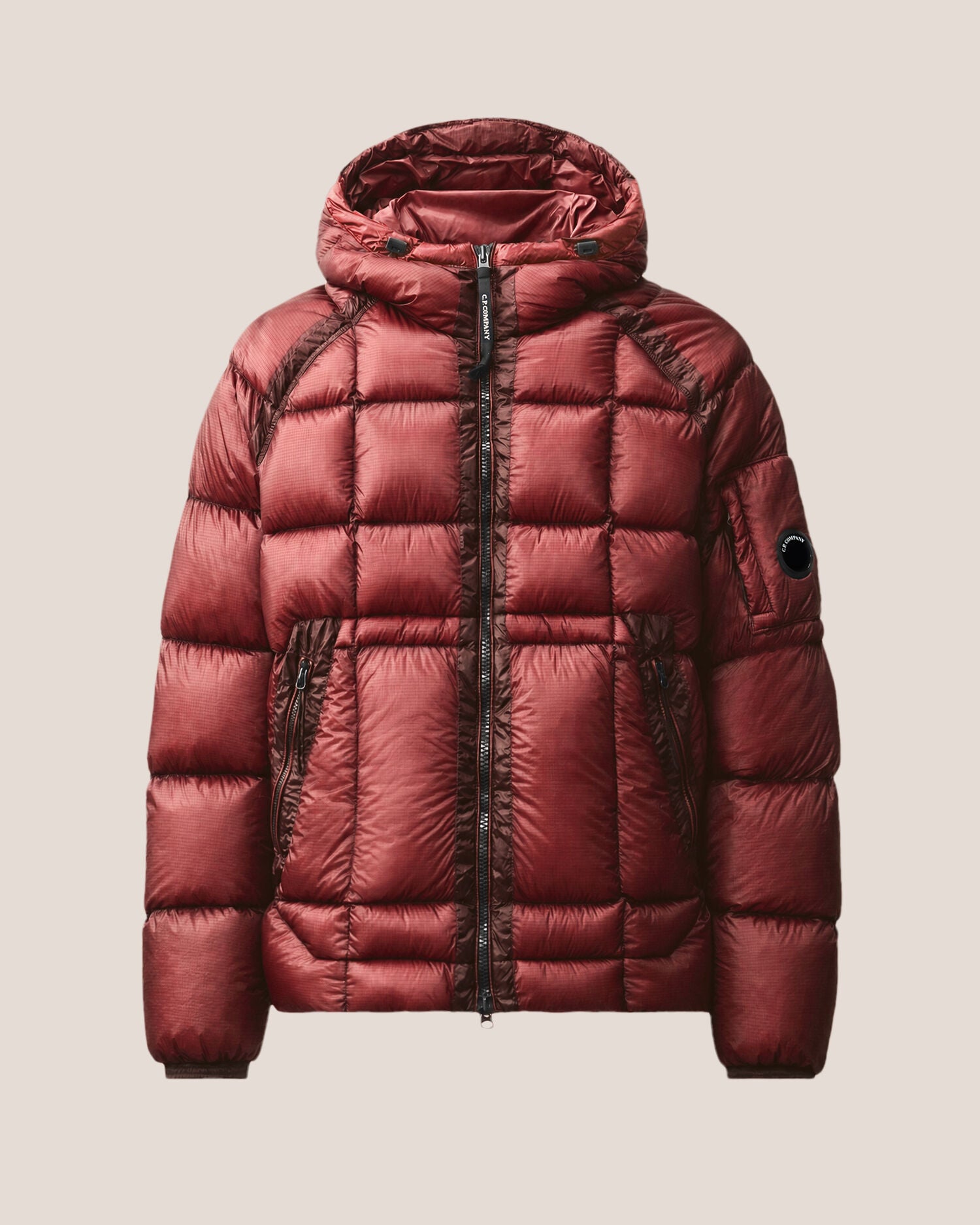 C.P. Company D.D. Shell Lens Puffer Jacket in Andorra - Red