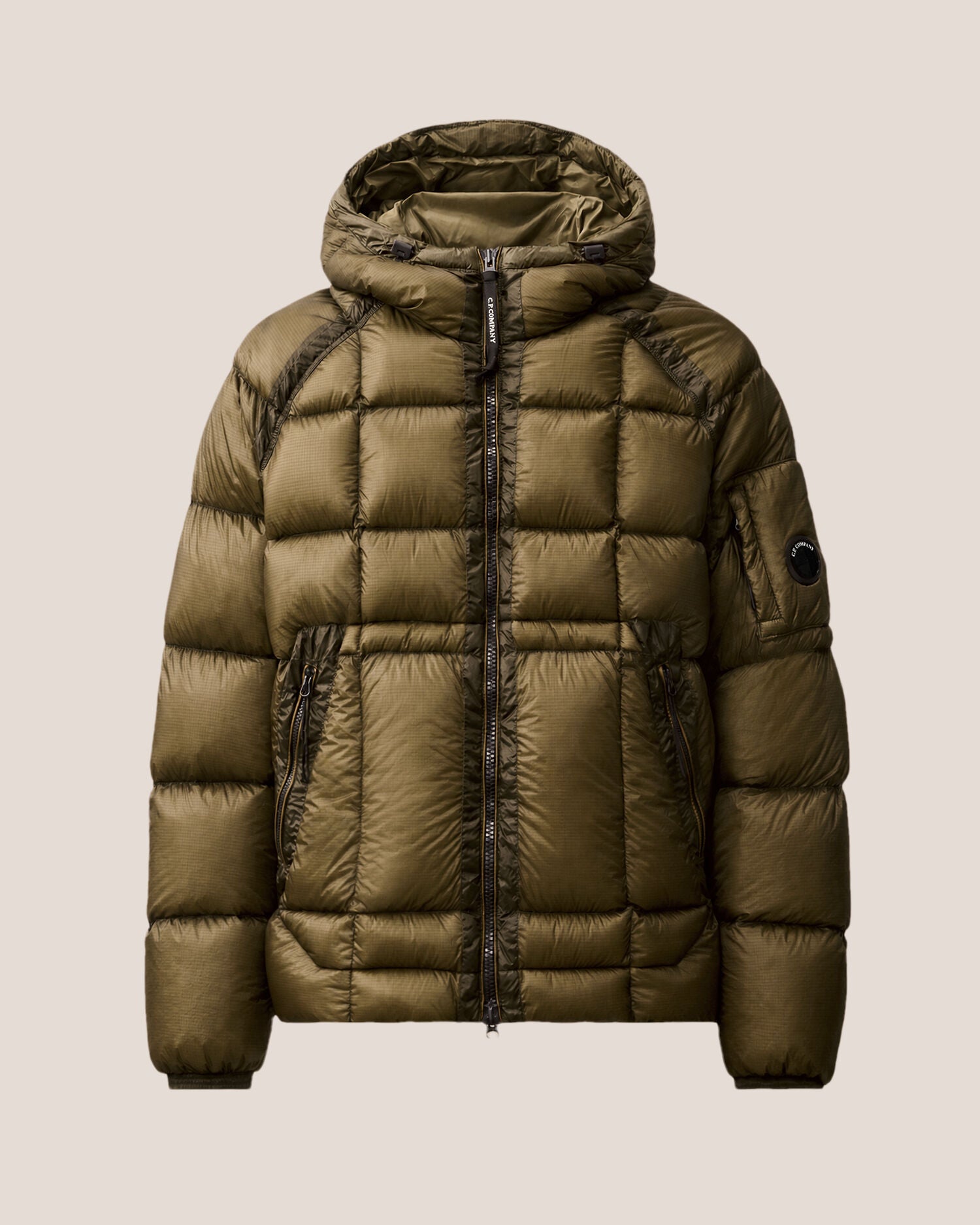 C.P. Company D.D. Shell Lens Puffer Jacket in Ivy Green