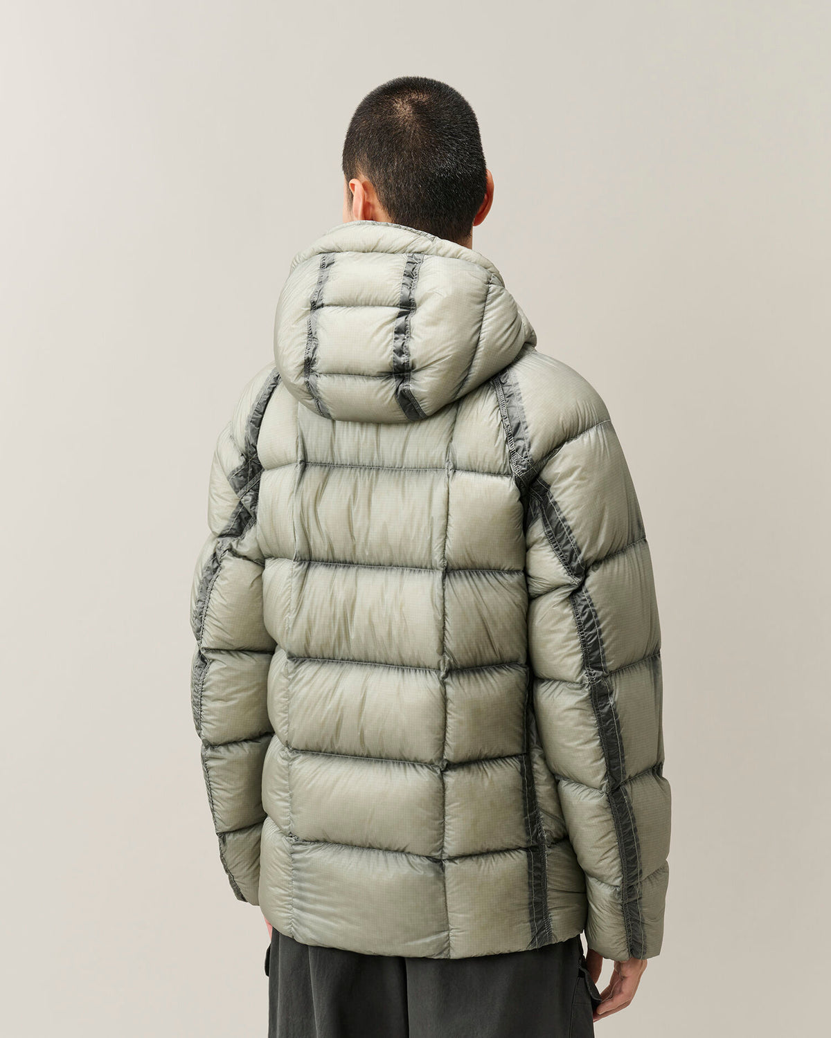 C.P. Company D.D. Shell Lens Puffer Jacket in Flint Grey