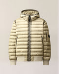C.P. Company D.D. Shell Hooded Lens Down Jacket in Silver Birch