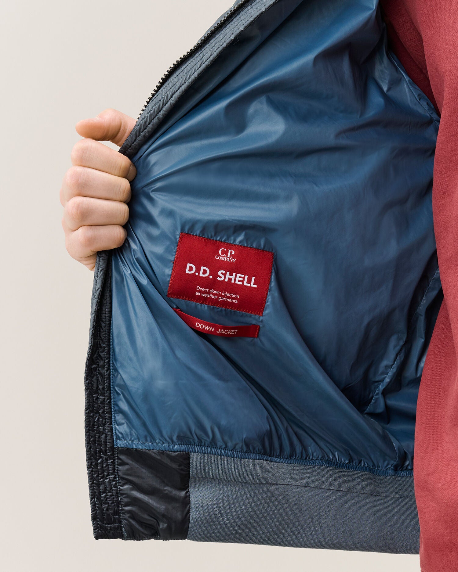 C.P. Company D.D. Shell Hooded Lens Down Jacket in Orion Blue