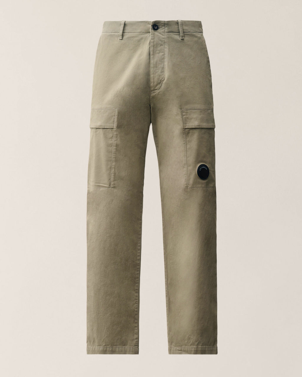 C.P. Company Stretch Sateen Lens Cargo Pants in Fallen Rock - Beige