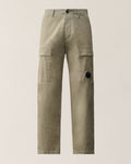 C.P. Company Stretch Sateen Lens Cargo Pants in Fallen Rock - Beige