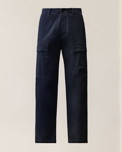 C.P. Company Stretch Sateen Lens Cargo Pants in Navy