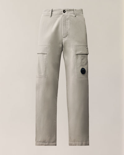 C.P. Company Stretch Sateen Lens Cargo Pants in Flint Grey