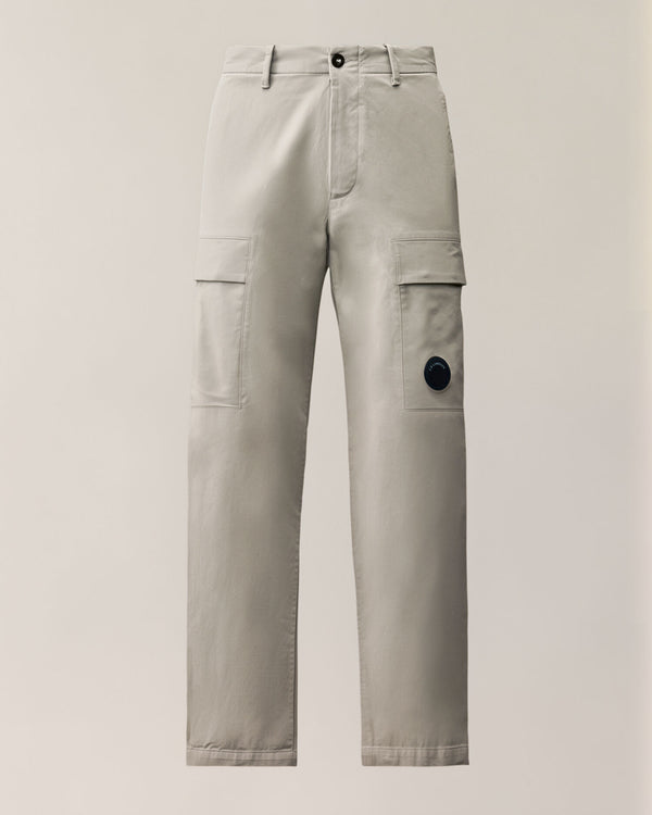 C.P. Company Stretch Sateen Lens Cargo Pants in Flint Grey