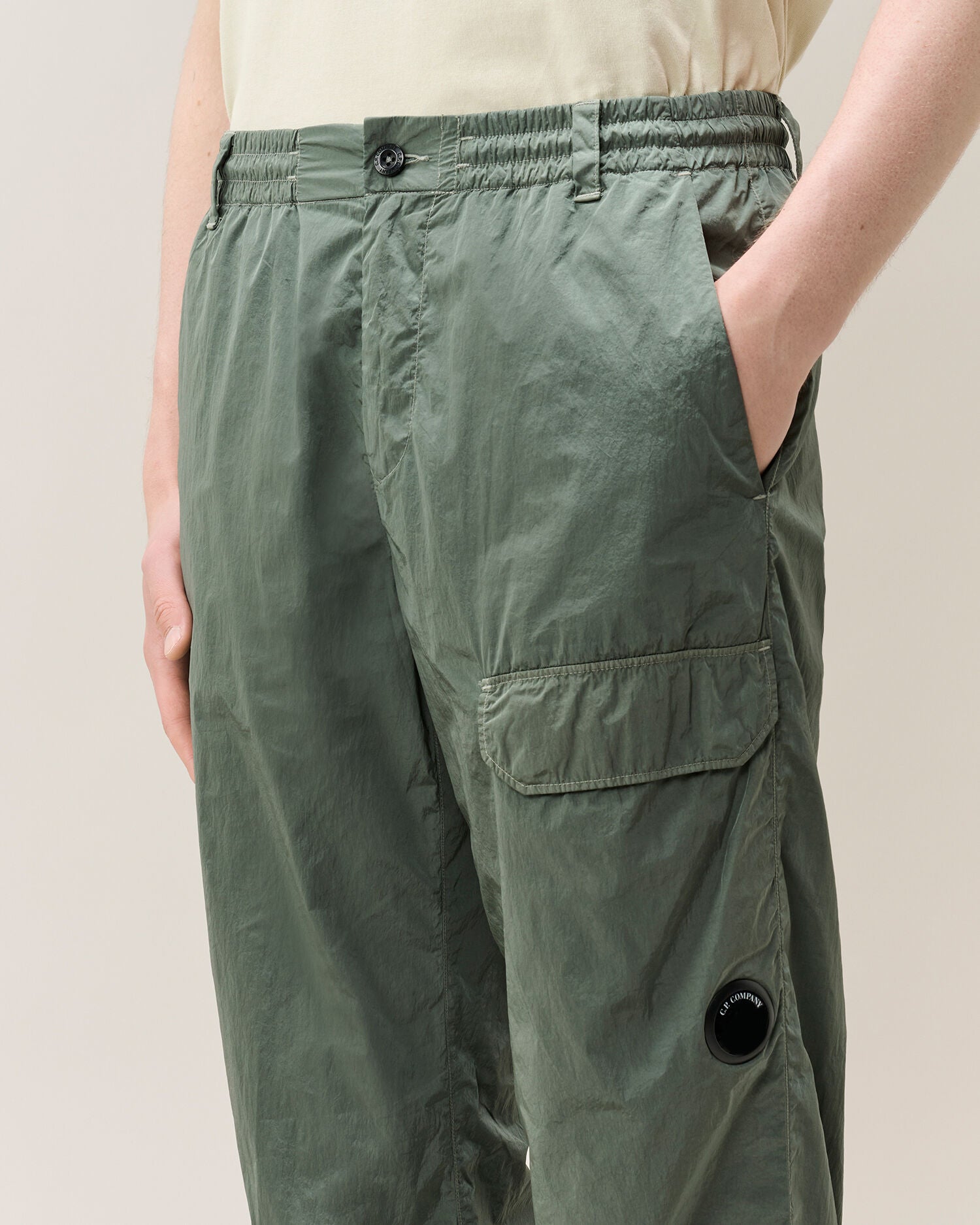 C.P. Company Chrome-R Regular Lens Cargo Pants in Castor Grey