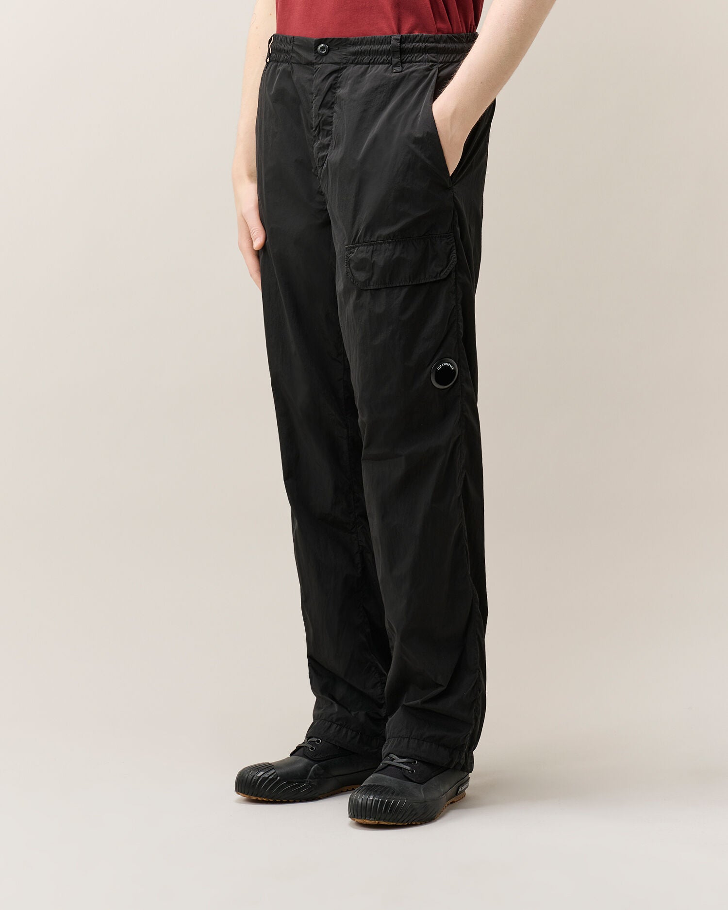 C.P. Company Chrome-R Regular Lens Cargo Pants in Black