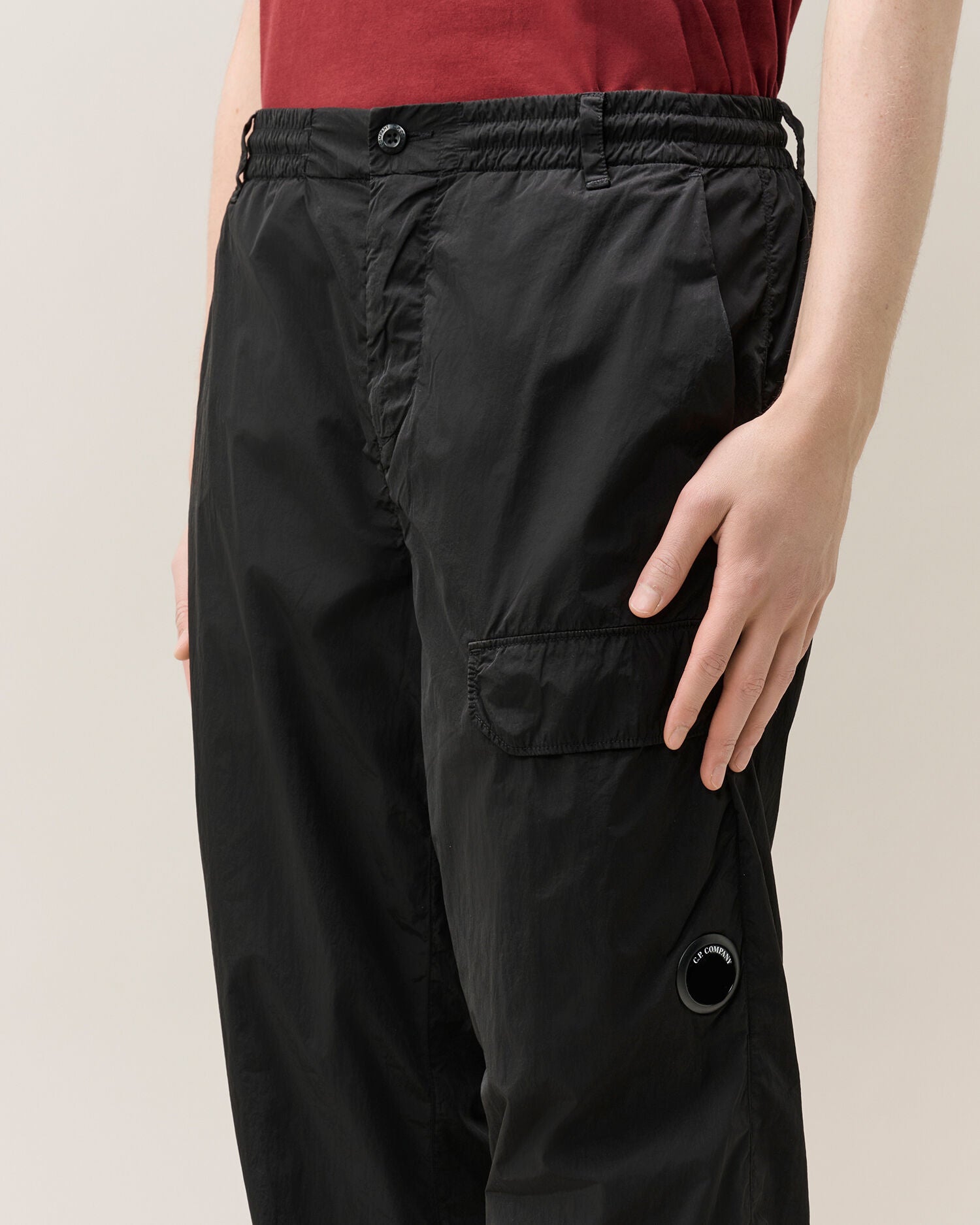 C.P. Company Chrome-R Regular Lens Cargo Pants in Black