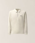 C.P. Company Stretch Piquet Long Sleeve Zip Polo in Silver Birch