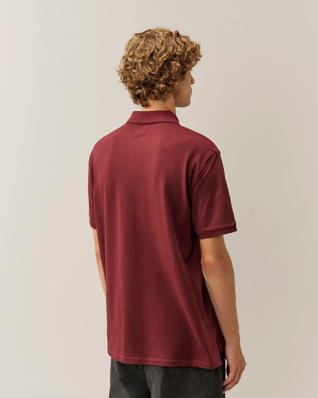 C.P. Company Stretch Piquet Striped Collar Polo Shirt in Andorra - Red