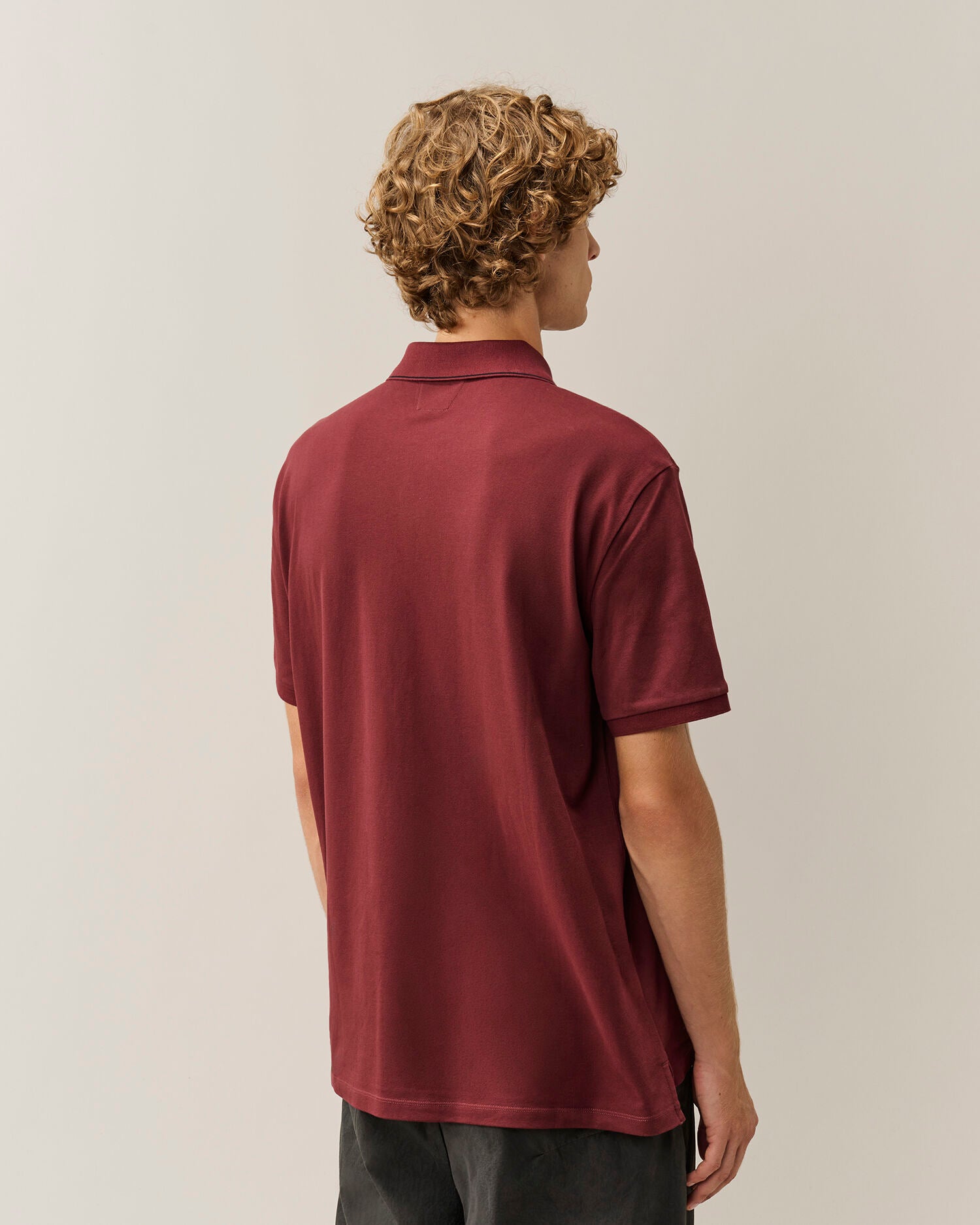 C.P. Company Stretch Piquet Striped Collar Polo Shirt in Andorra - Red