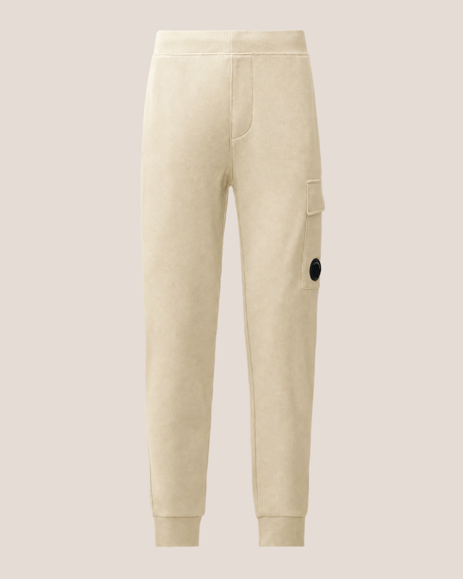 C.P. Company Diagonal Raised Fleece Lens Sweatpants in Silver Birch