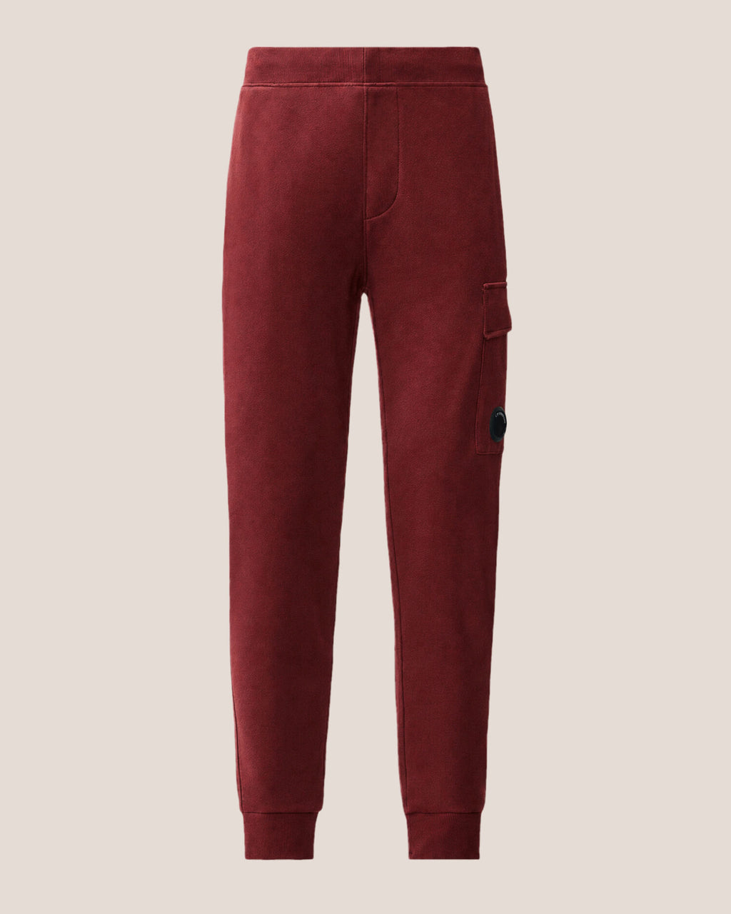 C.P. Company Diagonal Raised Fleece Lens Sweatpants in Andorra - Red