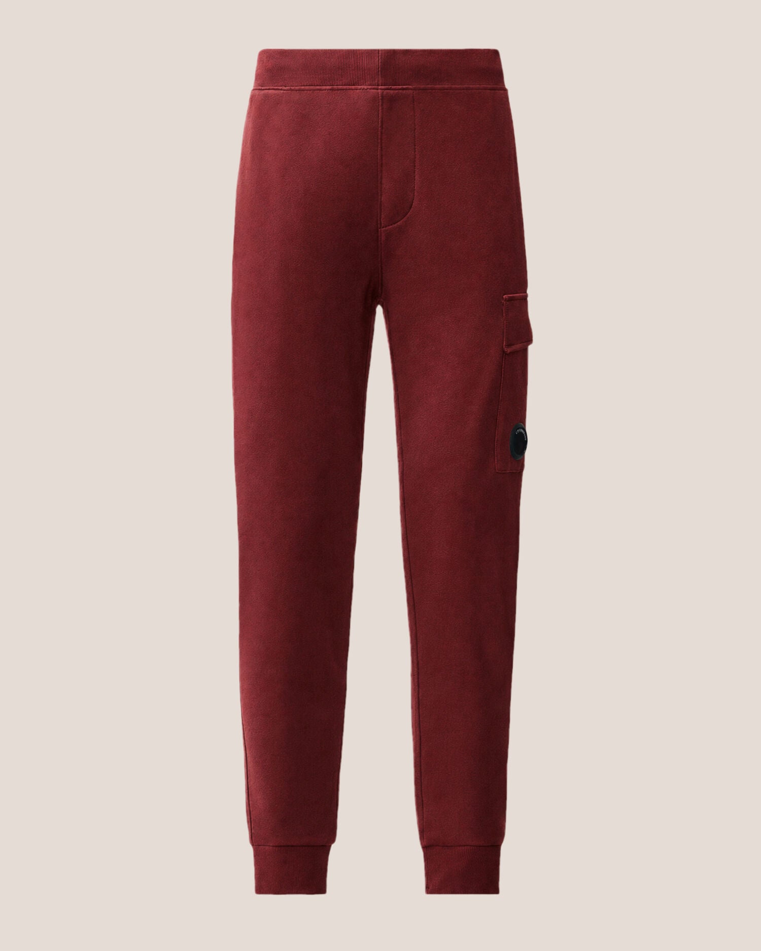 C.P. Company Diagonal Raised Fleece Lens Sweatpants in Andorra - Red
