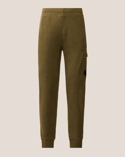 C.P. Company Diagonal Raised Fleece Lens Sweatpants in Ivy Green