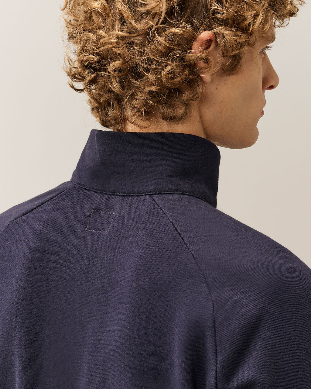 C.P. Company Diagonal Raised Fleece Half-Zip Lens Sweatshirt in Navy